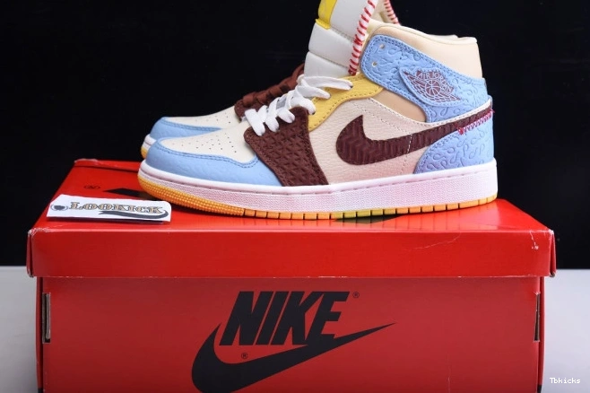Reps TBK CU2803-200 Jordan 1 Chateau Air SE x Maison Mid Rouge Fearless 0823